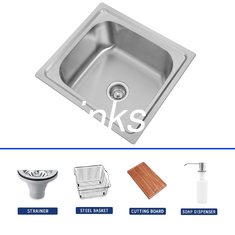 Anpassen von Edelstahl Einfach-Schüssel Waschbecken mit Drainer / Korb