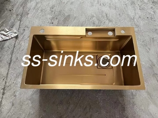 Rechteckige Schüsselform Top Mount Edelstahl Waschbecken Satin Finish Schwerlast
