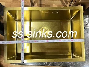 Individuelle Quadratmaße Edelstahl-Einschüsselbecken mit Goldveredelung