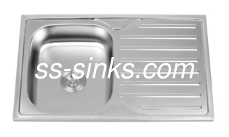 Topmount-Küchen-einzelne Schüssel-Wanne mit Abtropfbrett eine Anschlussbohrung