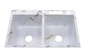 830*500mm Edelstahl-handgemachtes Spülbecken mit Messer-Regal-weißer marmornder Farbe