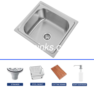 Anpassen von Edelstahl Einfach-Schüssel Waschbecken mit Drainer / Korb