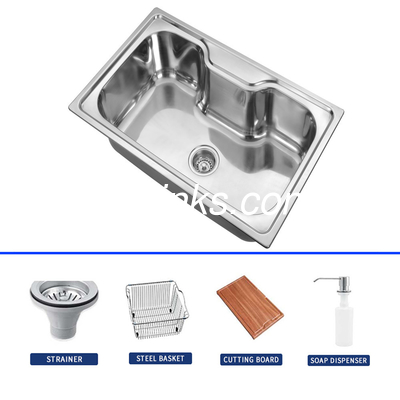 50/50 Split Basin Doppelschüssel SS Küchenspüler mit elektroplattiertem Wasserhahn