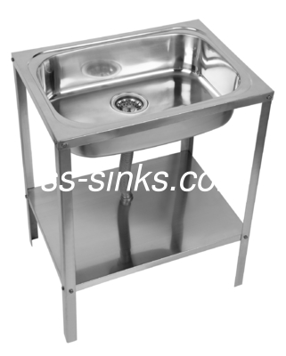 Top Mount Edelstahl Waschbecken Stand gebürstete Oberfläche Höhe 75 cm