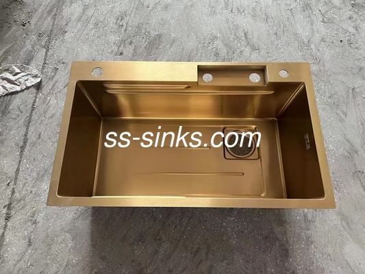 Rechteckige Schüsselform Top Mount Edelstahl Waschbecken Satin Finish Schwerlast