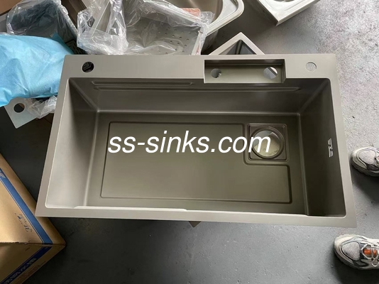 Rechteckige Schüsselform Top Mount Edelstahl Waschbecken Satin Finish Schwerlast