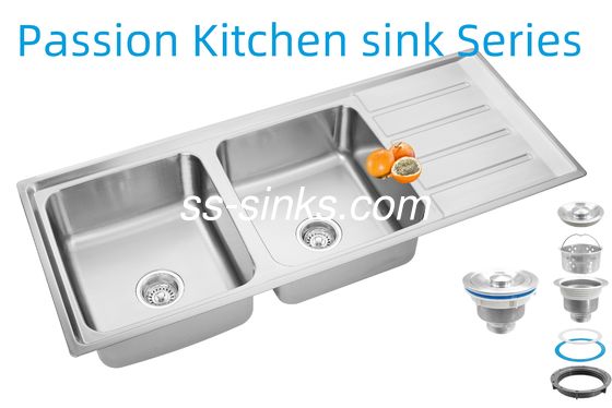 1200 x 500 mm Eck-Edelstahl-Küchenspüle, hintere Ablaufplatzierung für Ihre Restaurantküche