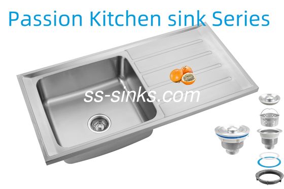 Moderne Hinterabflussplatzierung Küchenspüler mit Abflussbrett für moderne Küchen