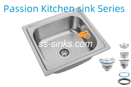 1 Schüssel Topmount Küchenwaschbecken mit 18/10 Chrom/Nickel Edelstahl Rechteckdesign