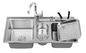 50cm bürstete niedrige rechteckige Edelstahl-Doppelspüle Undermount