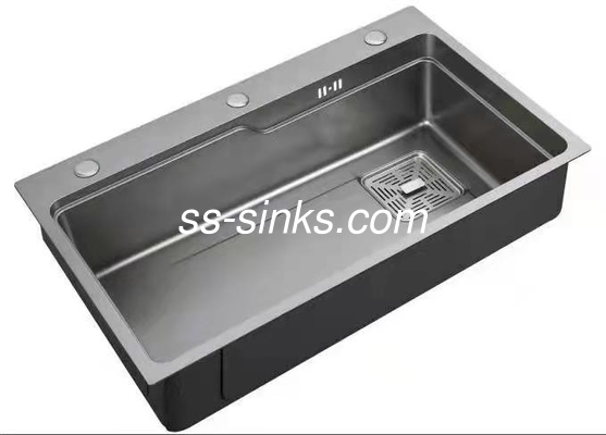 Chrom-handgemachtes Edelstahl Topmount-Spülbecken mit Zusätzen