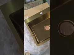 Goldfarbene Stahlspüle Einfach-Doppelspüle China Lieferant