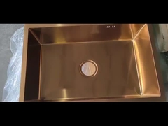 Küchenspüler aus Edelstahl, goldfarben, mit Überlaufloch